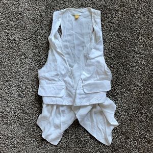 Anthropologie silk + linen vest